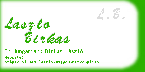 laszlo birkas business card
